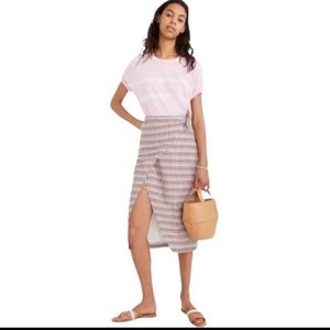 Madewell Womens Sarong Midi Skirt In Rainbow Gingham Size 6